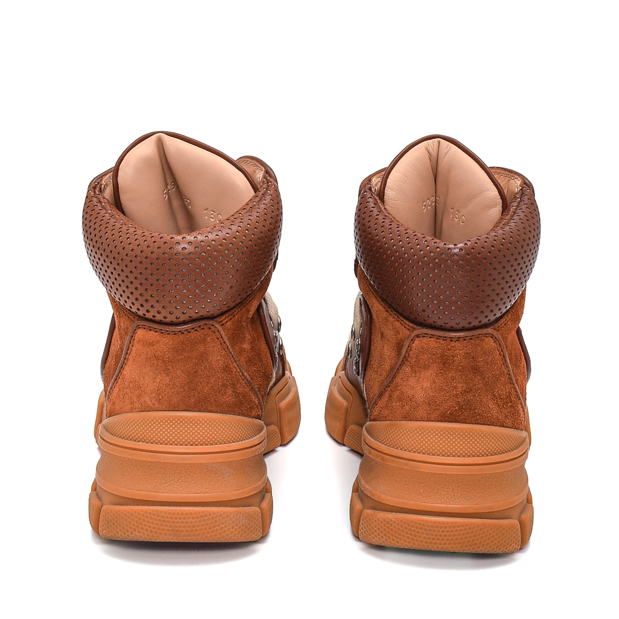 Gucci - Brown GG Supreme Detail Flashtrek High Ankle Sneakers / Boots